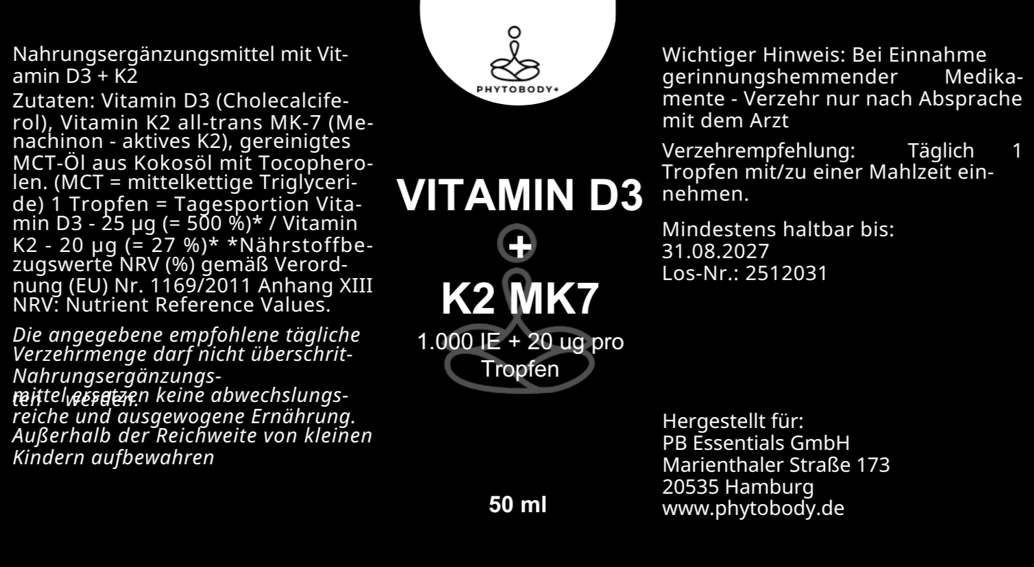 Vitamin D3+K2 MK7